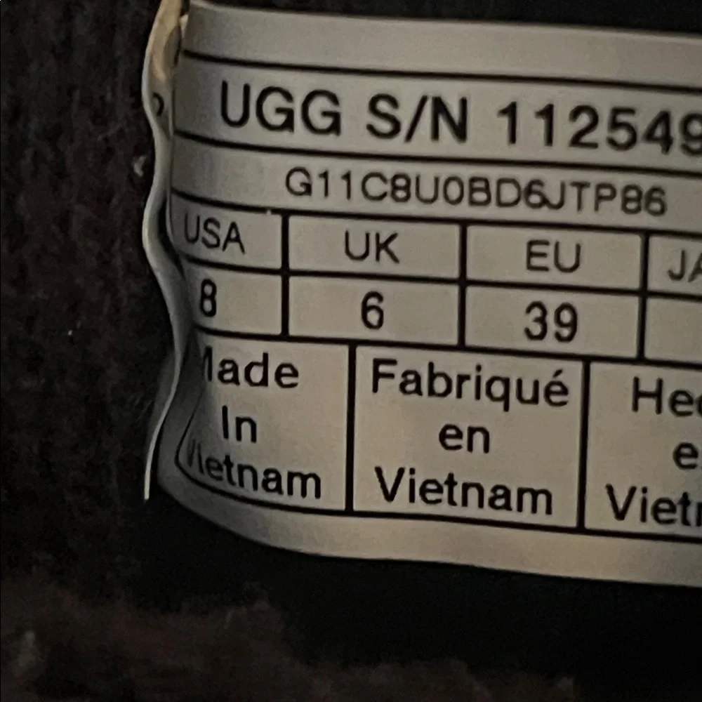 UGG Black Suede and Knit Winter Boots Size 8